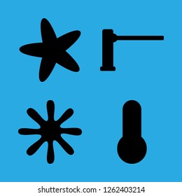 under icon set about barrier, thermometer and starfish vector set