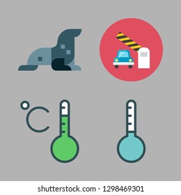 under icon set. vector set about barrier, thermometer and sea lion icons set.