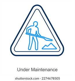 Under Maintenance and construction icon concept