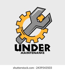 Under maintenance icon logo premium vector