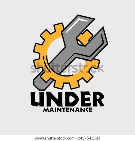 Under maintenance icon logo premium vector