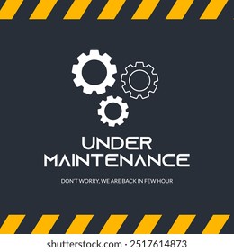 Under maintenance icon vector with blue background. suitable for web design, and etc.