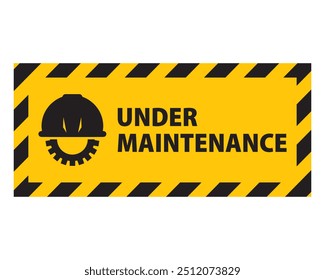 Sob a ilustração de vetor de faixas de manutenção. Manutenção, construção, sob, aviso, reparação, sinal, fundo, cuidado, perigo. Pode usar para infográfico, banner, cartaz, web design.