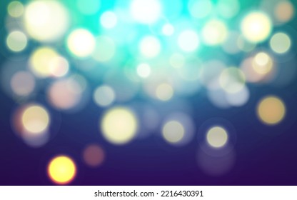 Bajo el fondo abstracto del bokeh del océano luz suave, Vector capta 10 ilustraciones partículas de bokeh, Decoración de fondo