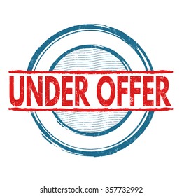 Under offer grunge rubber stamp on white background, vector illustration