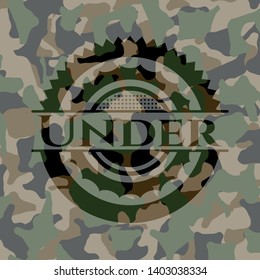 Under  on camouflage texture. Vector Illustration. Detailed.