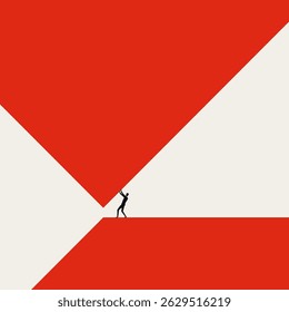Sob pressão conceito de vetor de negócios. Símbolo de estresse, prazo, fardo, esgotamento e exaustão. Ilustração de design mínimo eps10.