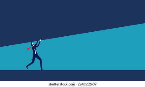 Under pressure. Businessman fights in a business situation