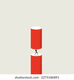 Under pressure at work, business vector concept. Symbol of burn out syndrome, hard work, stress. Minimal design eps10 illustration