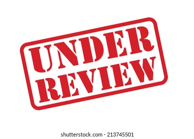 UNDER REVIEW red rubber stamp vector over a white background.