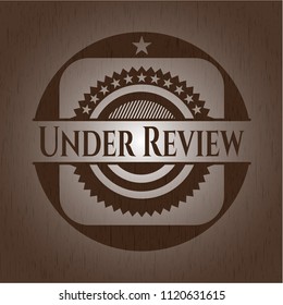 Under Review retro wood emblem