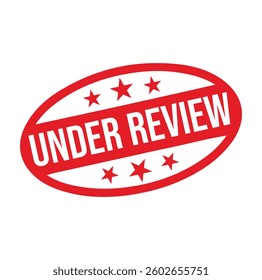Under review. Rubber stamp design. VECTOR ILLUSTRATION. 