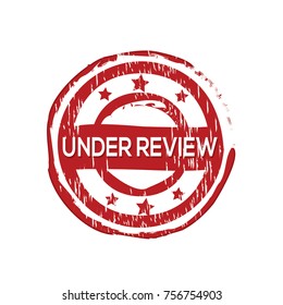 "Under review" vector rubber stamp. Business emblem