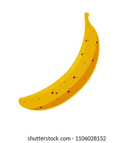 Under ripe banana on white Background