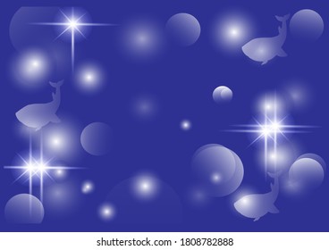 under the sea abstract background Sparkle of water and whale vactor illustration