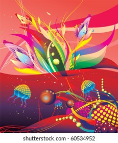 under the sea abstract vector