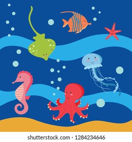 Under the sea colection of animals