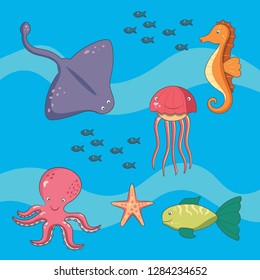 Under the sea colection of animals