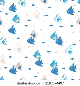 Under the Sea Fish Nature Vector Graphic Seamless Pattern can be use for background and apparel design