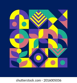 
Under The Sea Geometric Abstract Background Design With Sea Creatures Color Theme. Suitable for template, banner, covers, wallpaper and wall decoration, web design, cards, poster, etc.