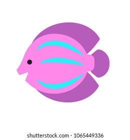 Under the sea - sea habitat - fish. Summer mood. Vector