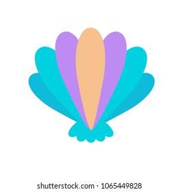 Under the sea - sea habitat - shell. Summer mood. Vector