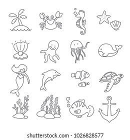 Under the sea icon set