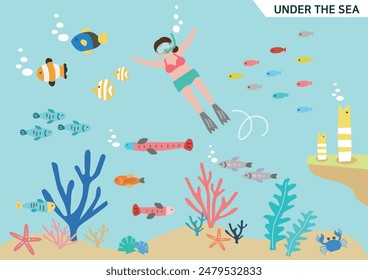 under the sea ​​and marine life