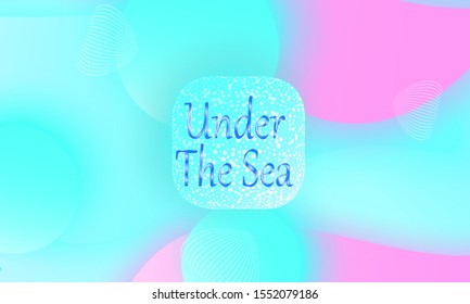 Under the sea. Mermaid pattern. Abstract background. Cartoon vector. Blue, pink colors.