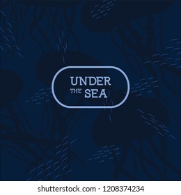 Under the sea - navy background perfect for cards, invitation or as a background.