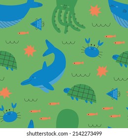Under The Sea Nursery Seamless Pattern