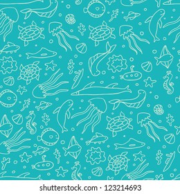 Under The Sea Seamless Pattern