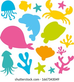 Under the Sea, seaweed, Coral, fish, nautical, jellyfish, dolphin, Bubbles SVG, EPS ocean life for silhouette cameo and cricut on whtie background svg