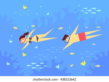 under sea, vector