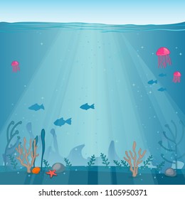 under the sea vector illustration