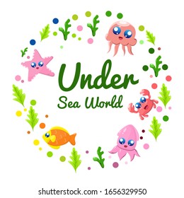 under sea world design vector collection