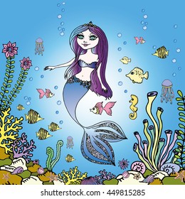 Under Sea World with Mermaid