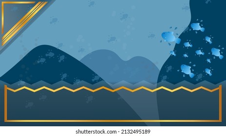 Under The SeaBackground with gold strip color and deep ocean environment