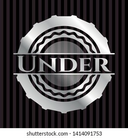 Under  silver shiny emblem]. Vector Illustration. Mosaic.