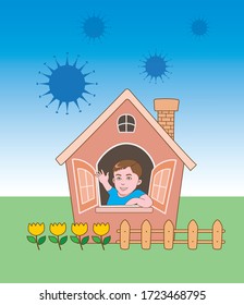 Under the small house, the boy used to be an escape from the virus of death.