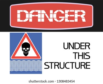 Under this structure,sign.
Poster Informing about the danger to health for people in the area.
