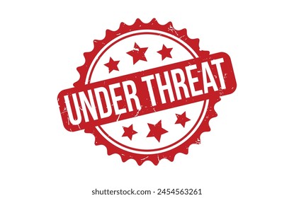 Under Threat Rubber Stamp Seal Vector