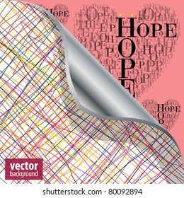 Under turnback a hearts made of words "HOPE"
