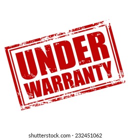 Under warranty, rubber stamp, vector illustration