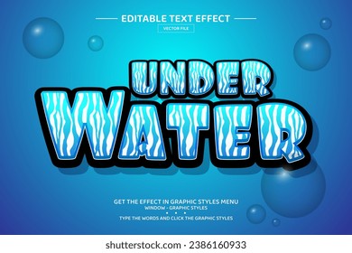 Under water 3D editable text effect template
