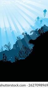 Under water background, fantasy sea, under the sea
