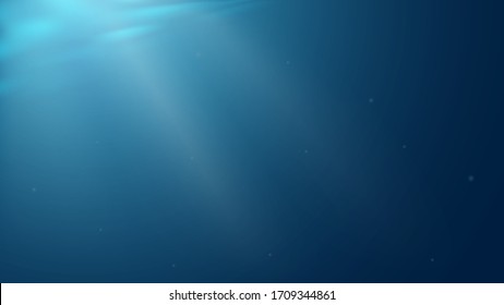 Under Water Background, Sun Rays From The Surface Of The Water