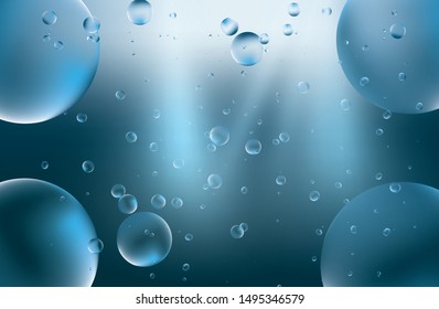 under water with bubbles. dark blue color style,background and wallpaper, vector eps 10.