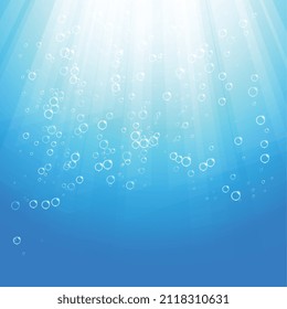 under water bubbles with sun light background
