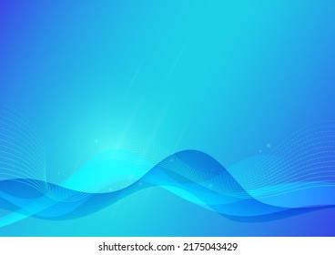 Under Water Deep Sea, Summer Blue Ocean Wave and Glowing Light Beam Futuristic Abstract Background, Creativity and Telecommunications Concept Backdrop with Copy Space